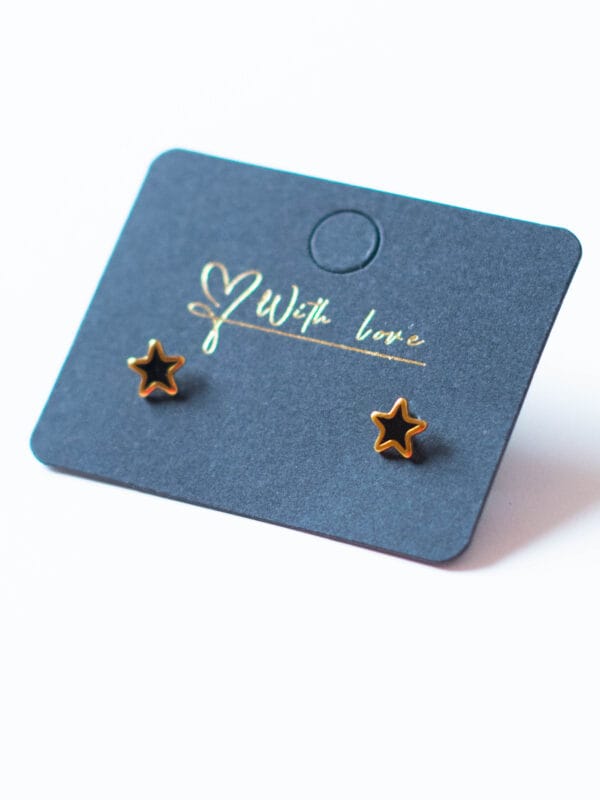 Oorbellen Black Star goud