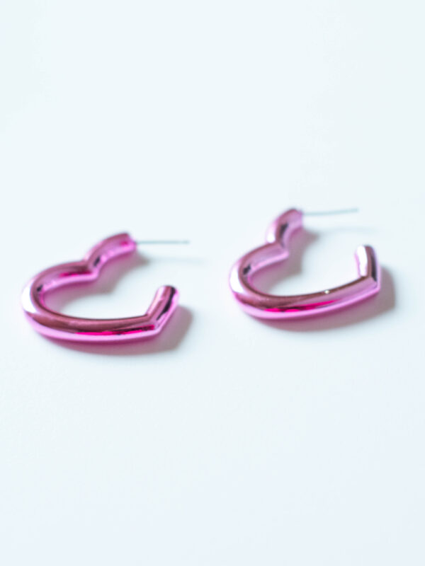 Oorbellen Color Heart fuchsia