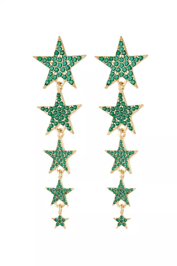 Oorbellen Shooting Stars groen