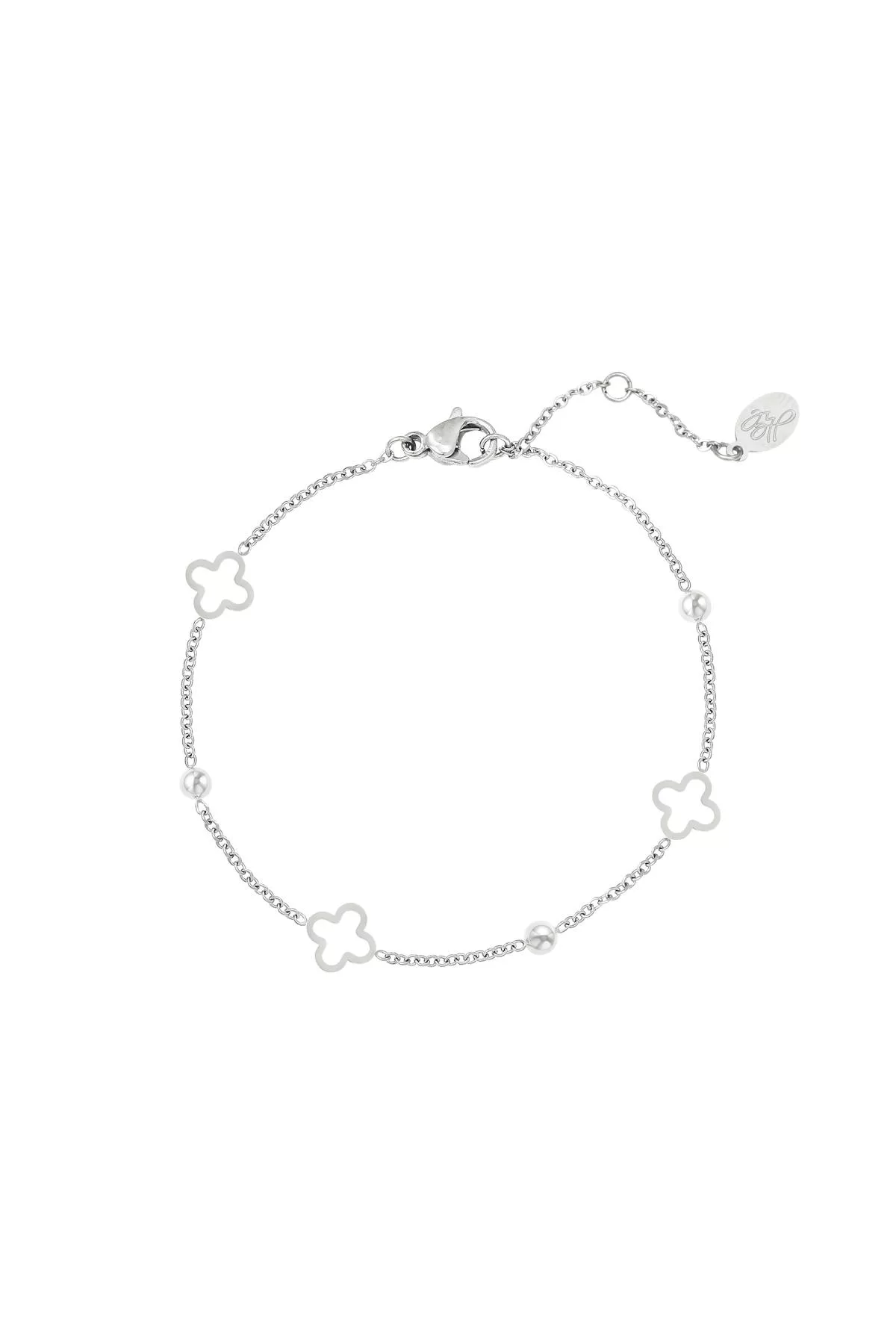 Armband Klavertjes zilver
