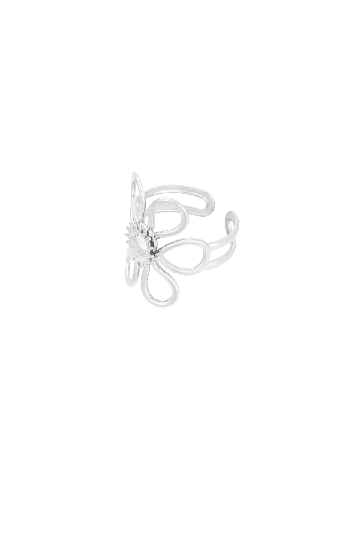 Ring Sunflower zilver zij aanzicht