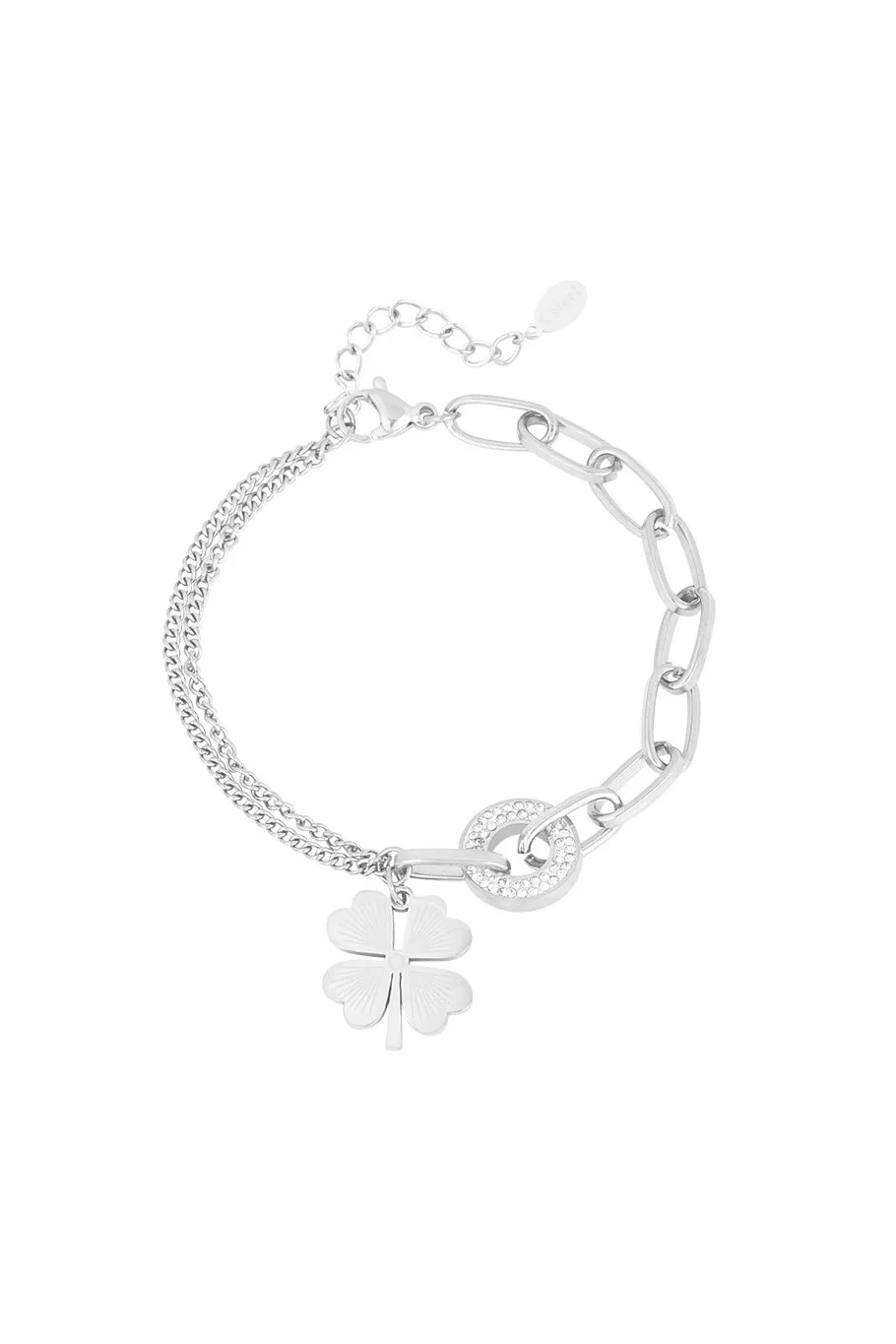 Armband Lucky Clover 2 Armband Lucky Clover zilver