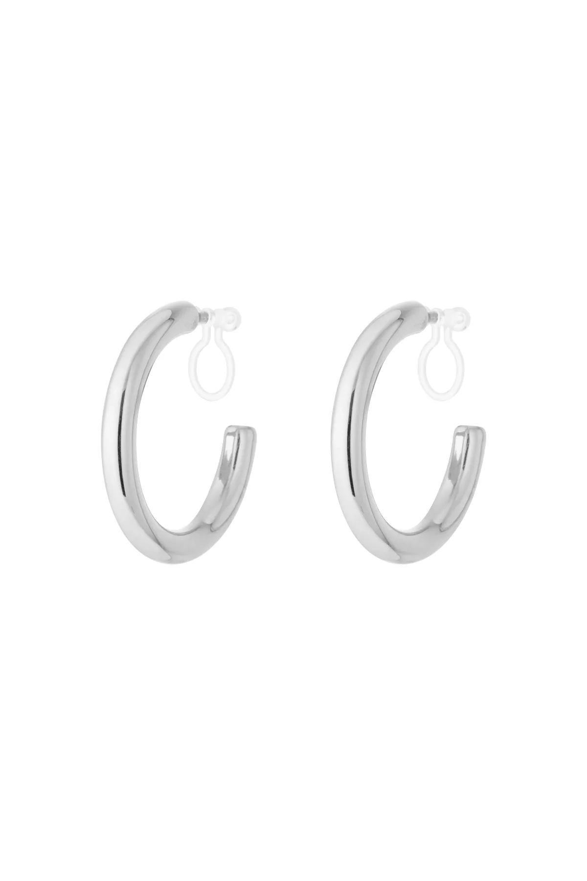 Clip oorbellen Classic Hoops zilver