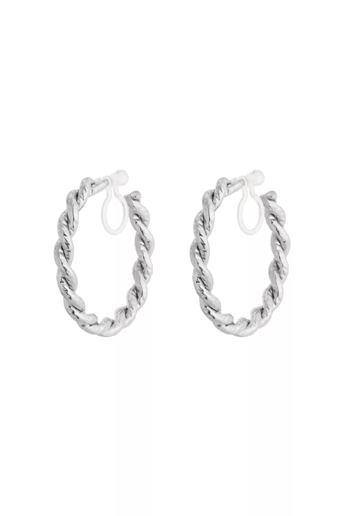 Clip oorbellen Fancy Hoops zilver