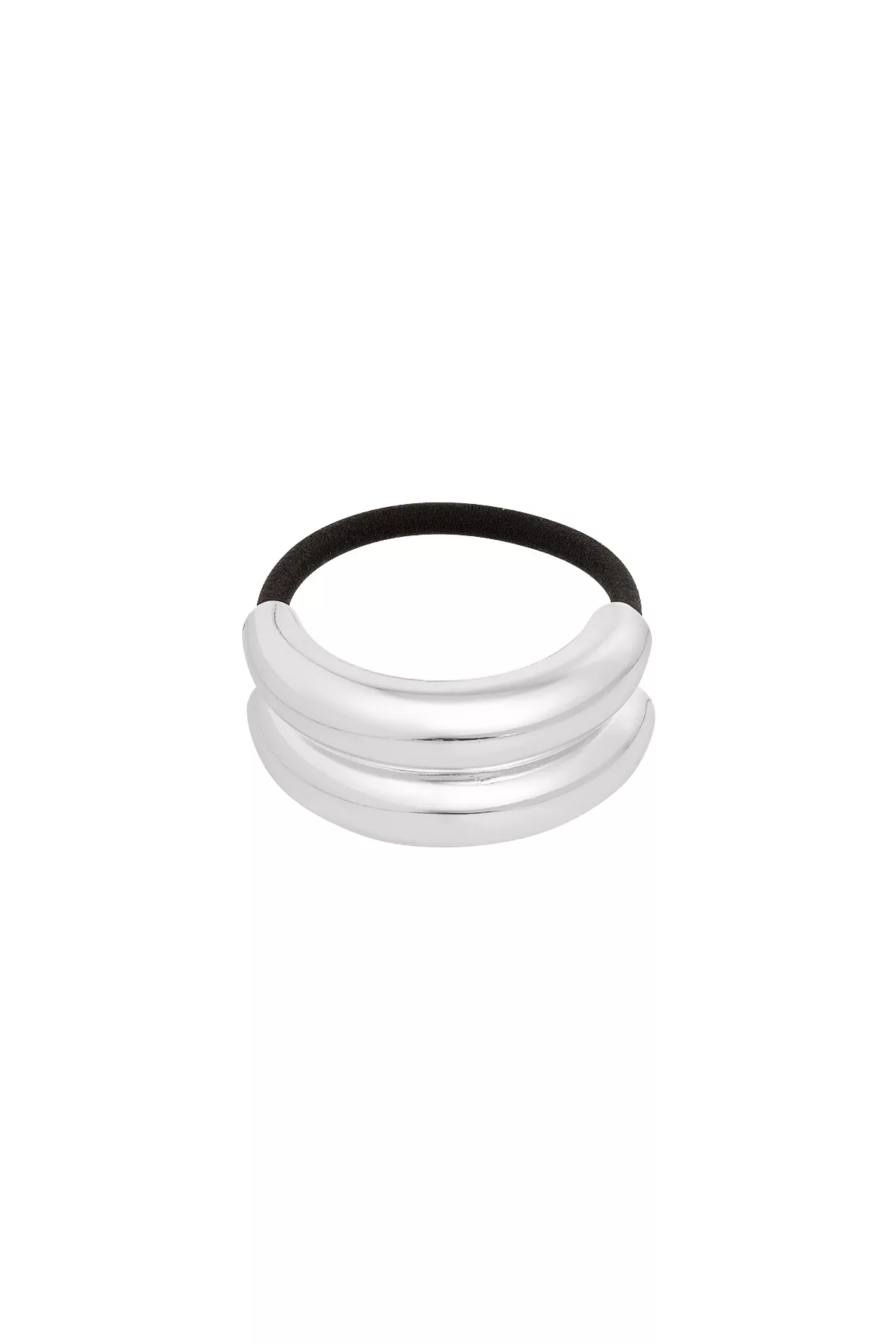 Haarelastiek Double Layers zilver