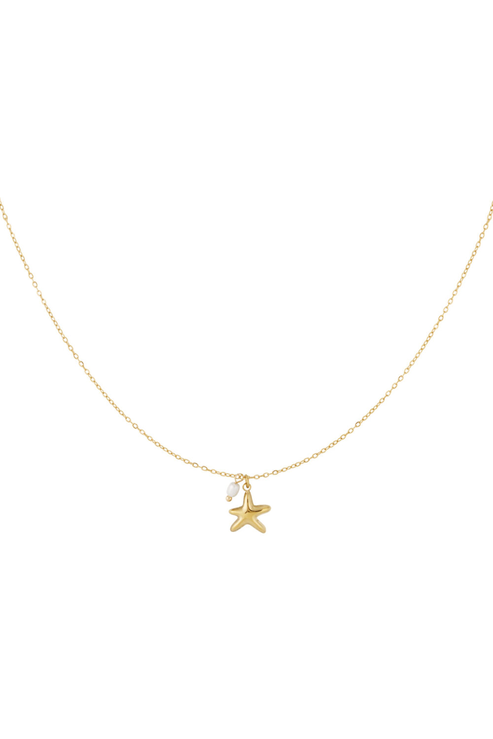 Ketting Starfish Pearl goud