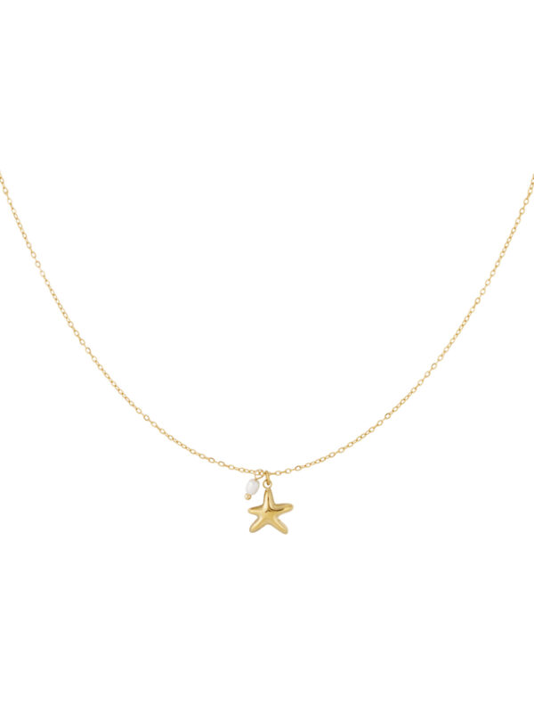Ketting Starfish Pearl goud