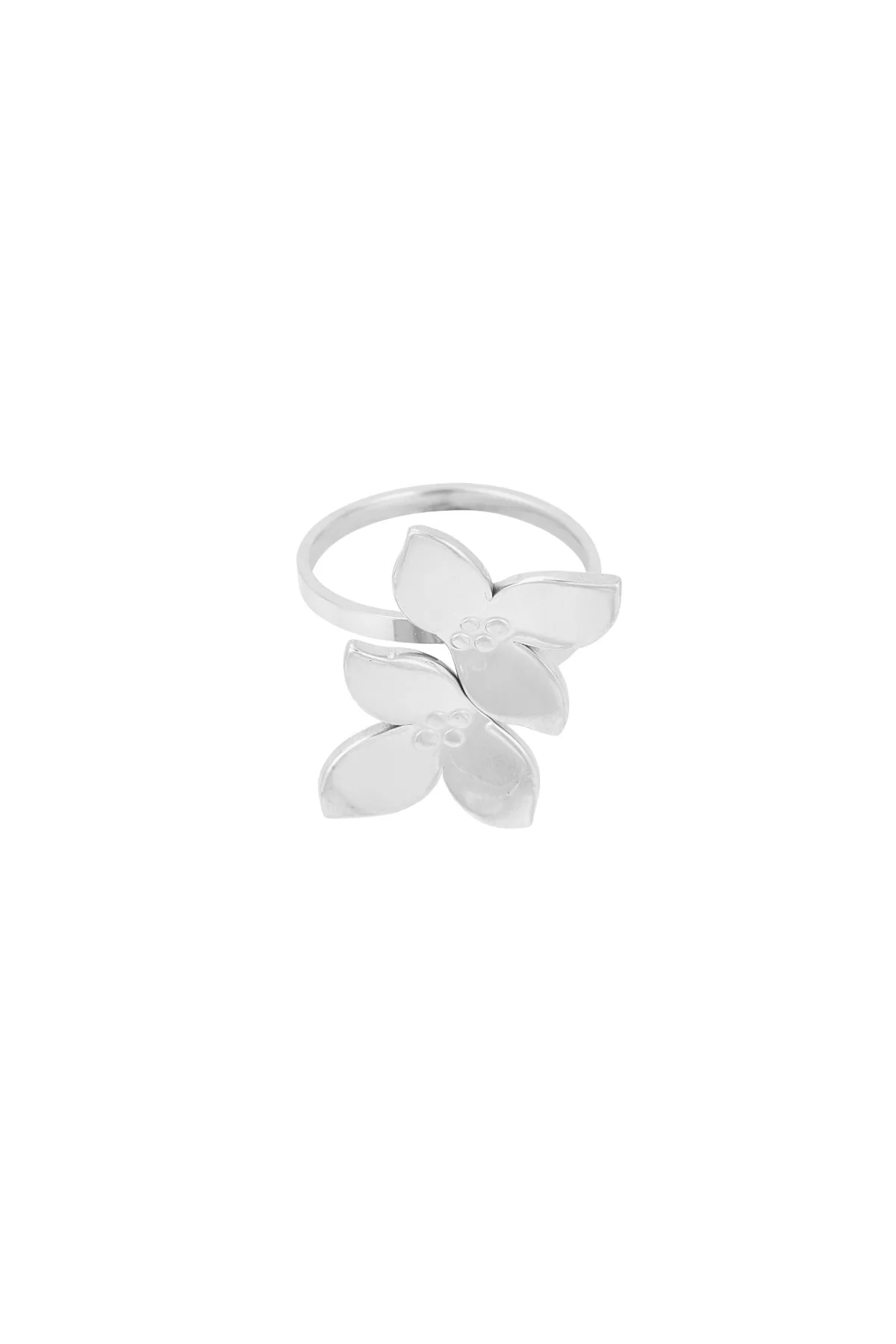 Ring Flower Duo zilver