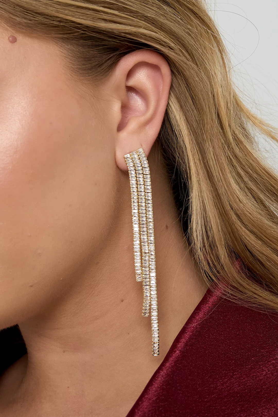 Oorbellen Triple Sparkle goud