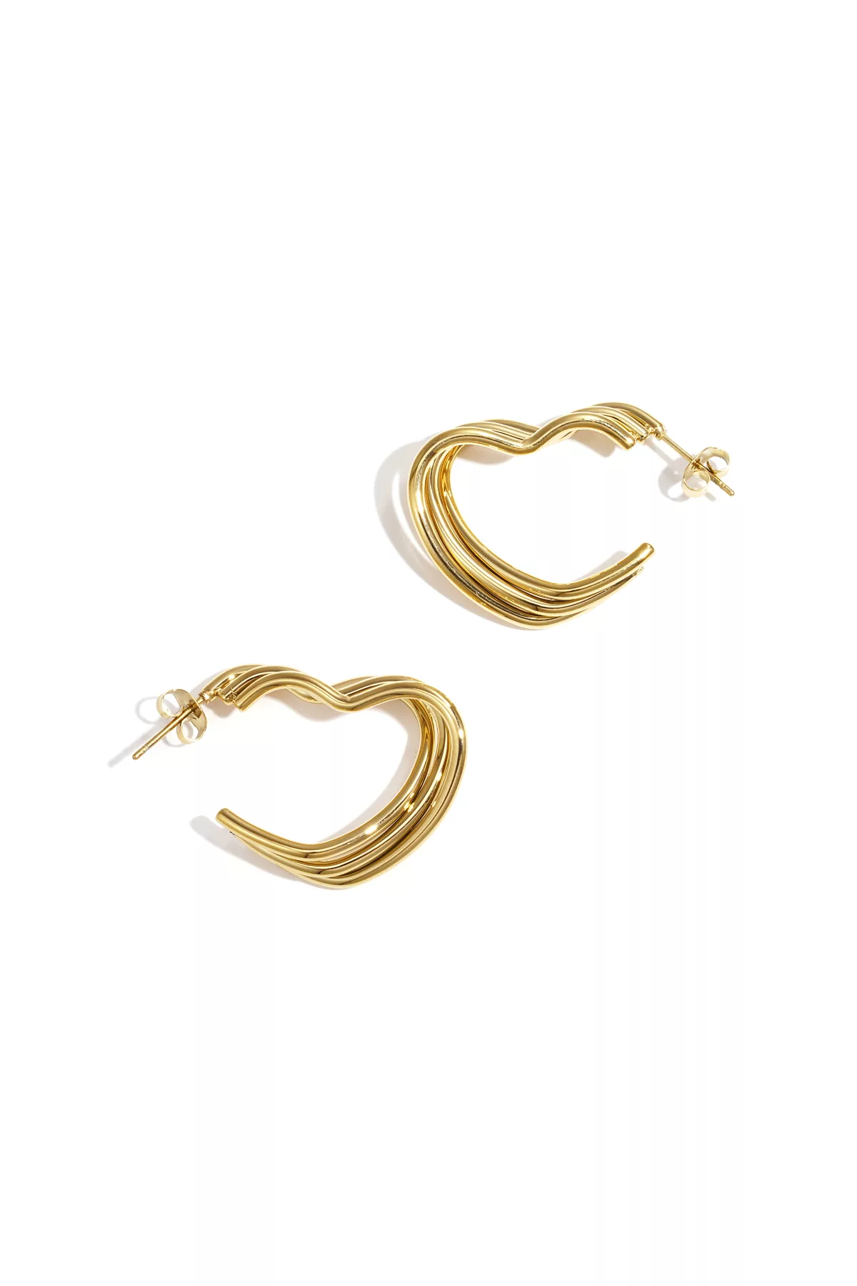 Oorbellen Triple Heart goud