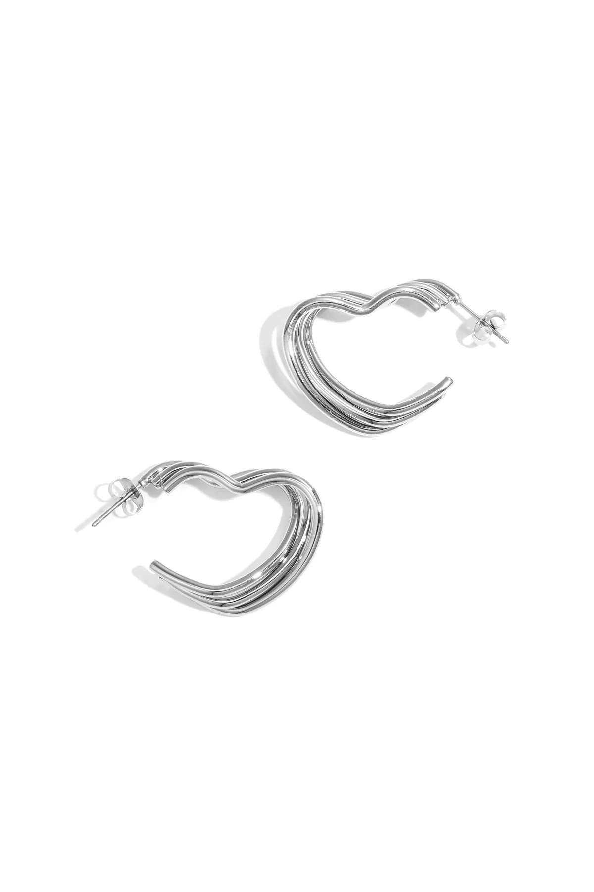 Oorbellen Triple Heart zilver
